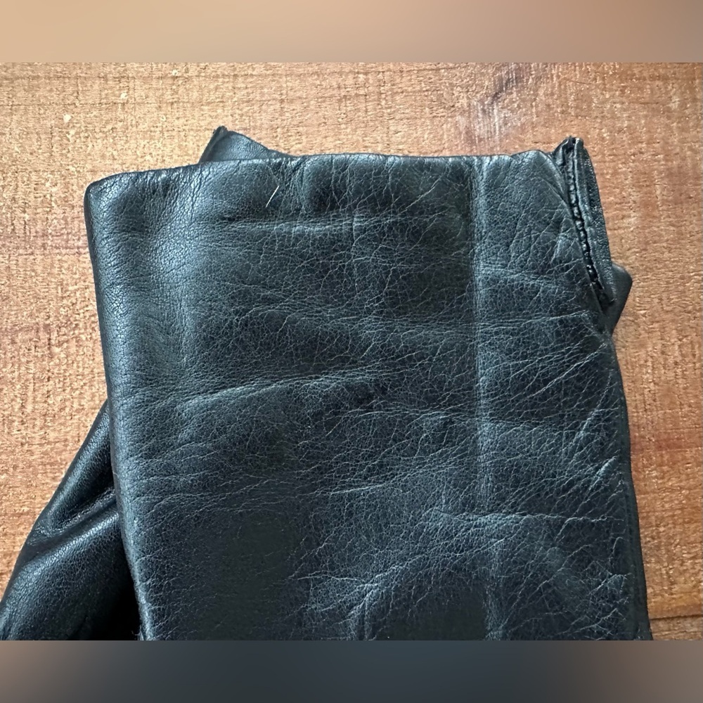 Vintage Classic 100% Fur Lining Genuine Leather Black Gloves - Picture 5 of 12